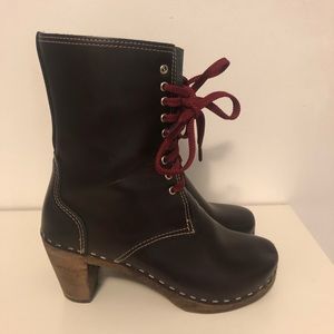 Swedish Hasbeen Lace-up Plateau Boot